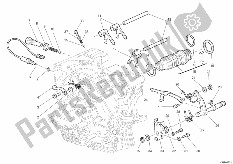 Alle onderdelen voor de Schakelmechanisme van de Ducati Multistrada 1100 USA 2008